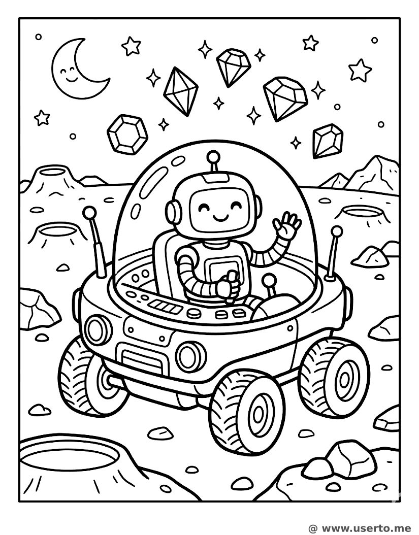 Robot's Starry Lunar Rover