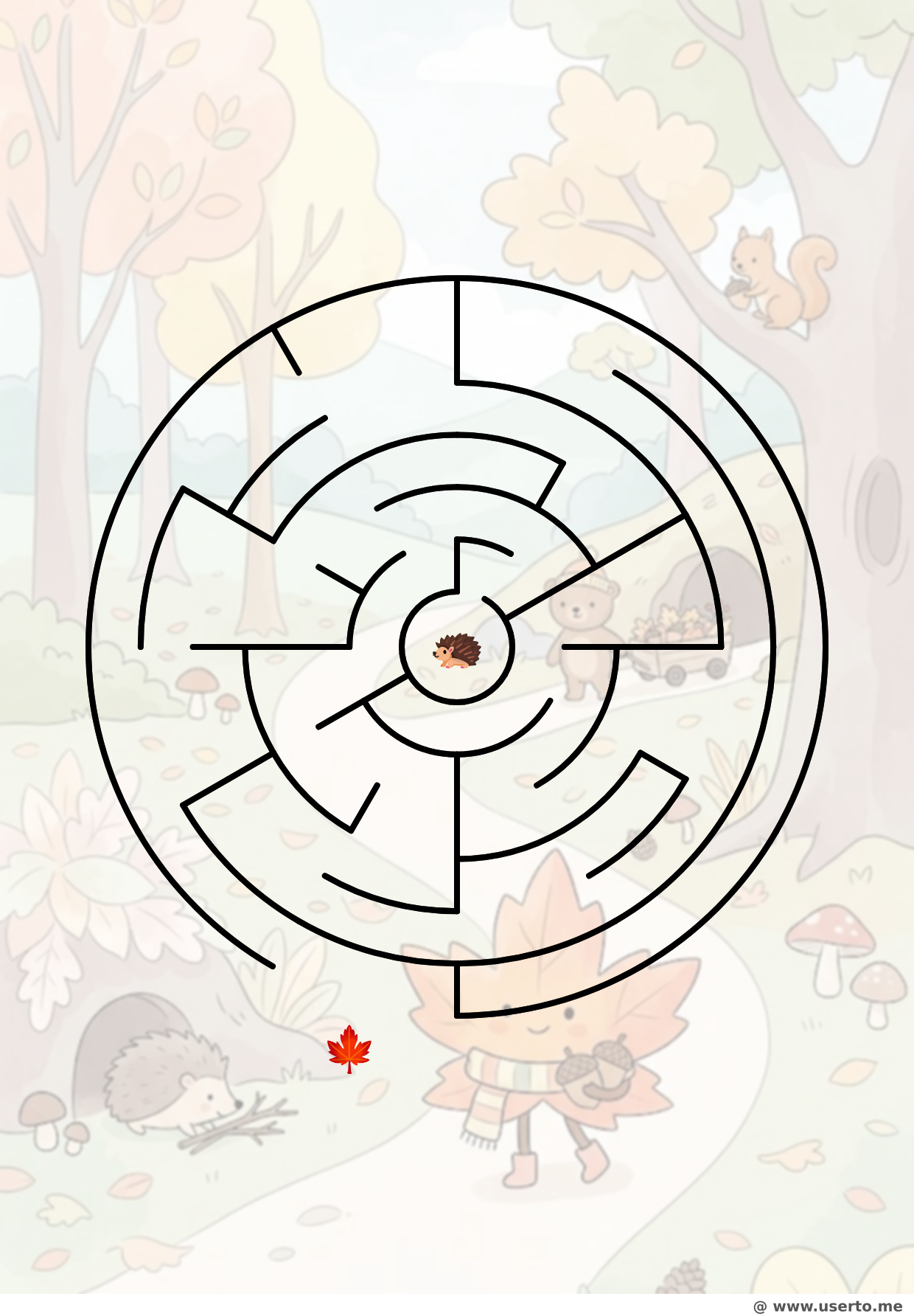 단풍잎의 포근한 겨울잠 여행