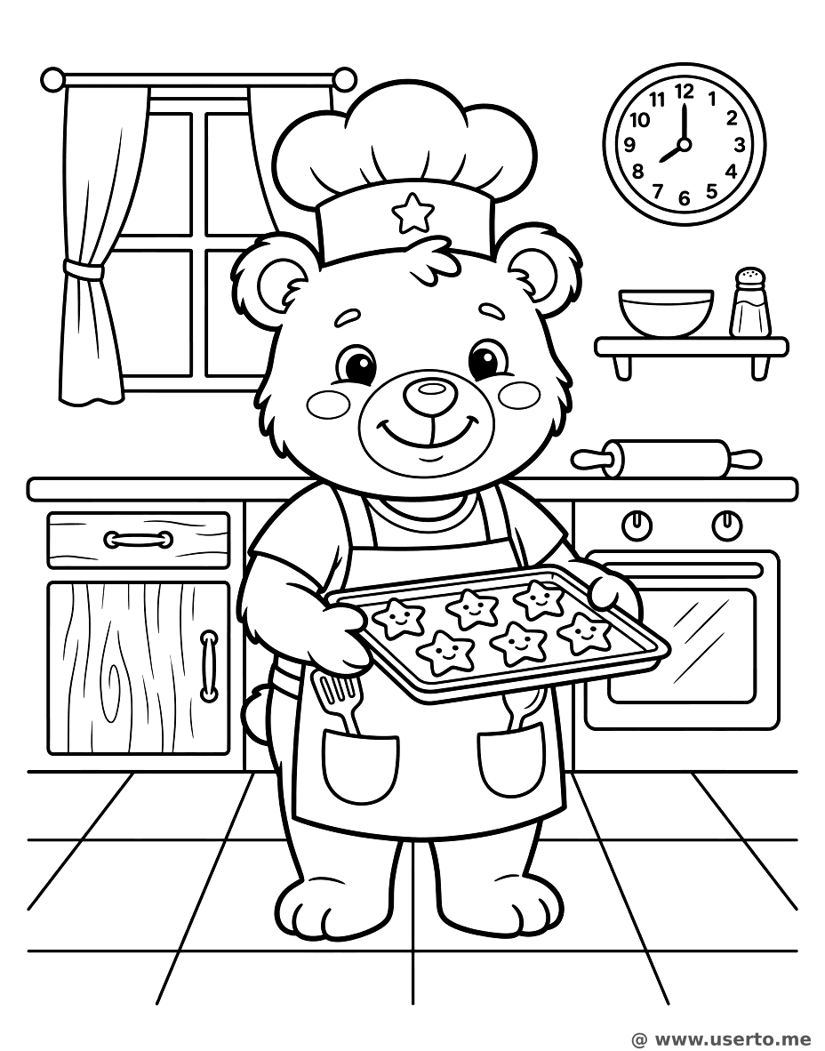 쿠키 굽는 곰돌이