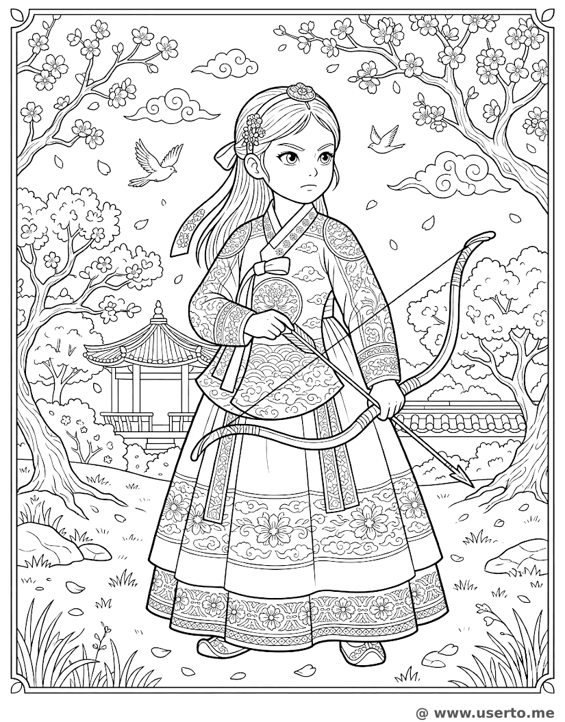 용감한 궁수 한복 공주