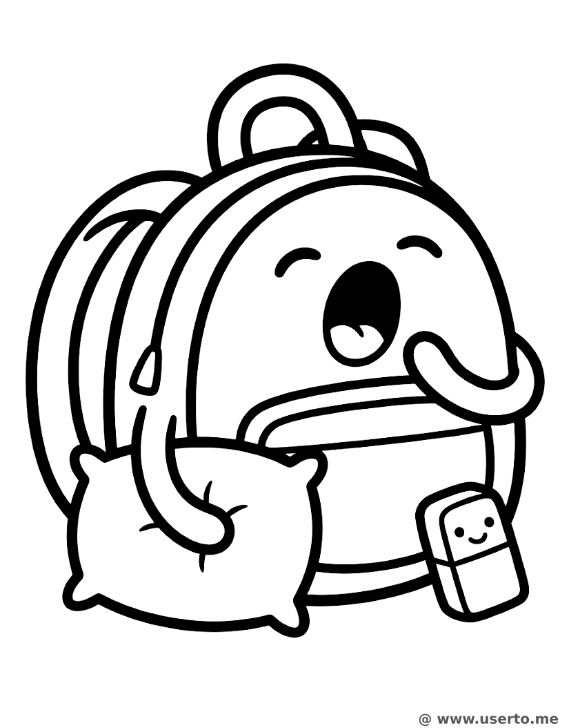 Das Schläfchen des schläfrigen Rucksacks