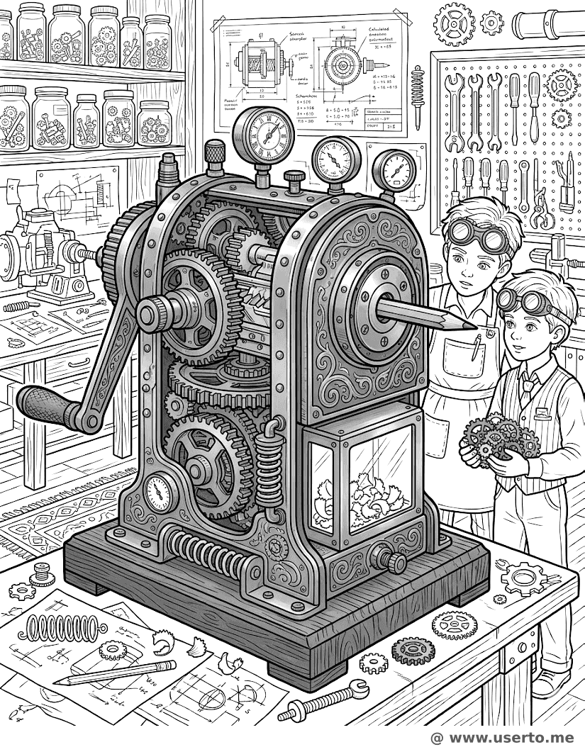 Steampunk-Anspitzer-Erfindung