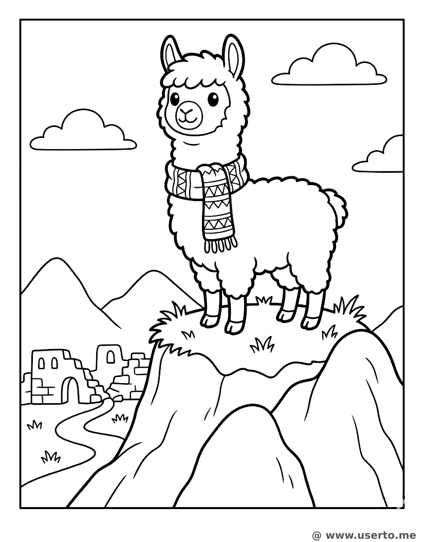 마추픽추의 알파카 탐험가