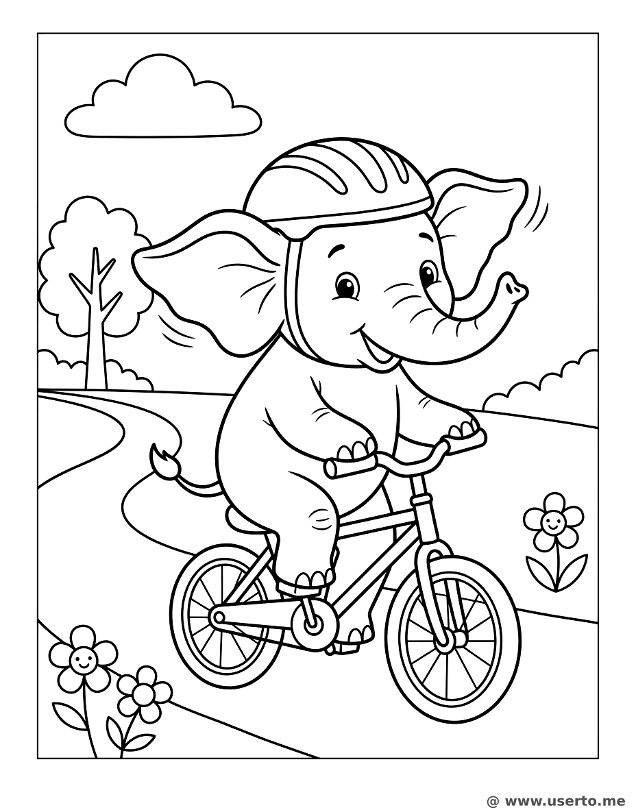 코끼리의 산악 자전거 경주