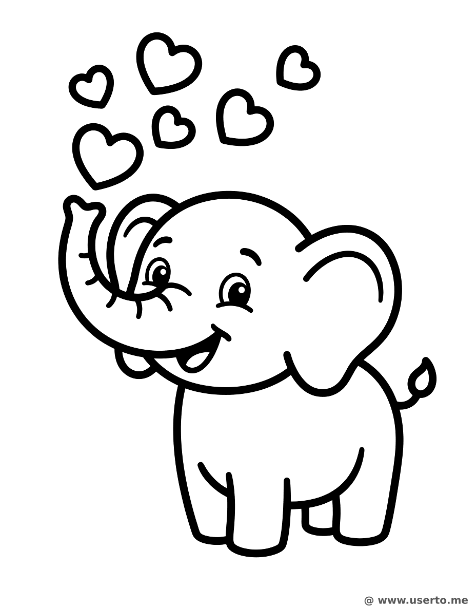 하트 물뿜는 아기 코끼리