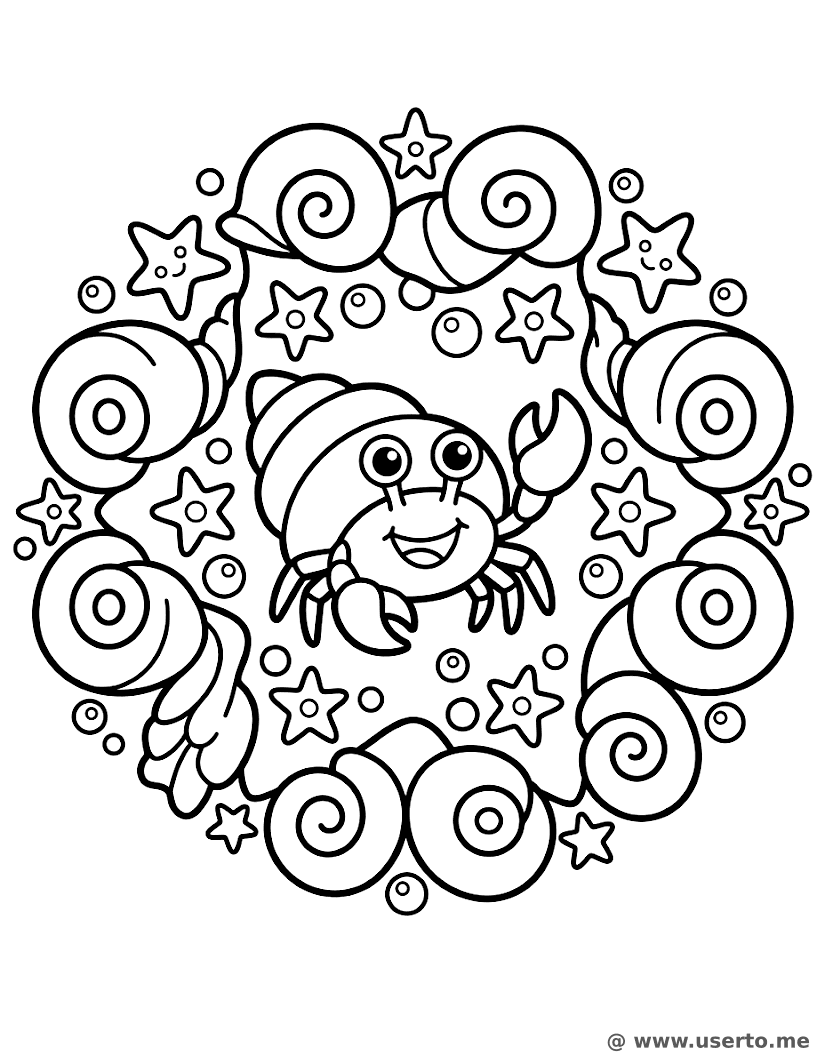 Playful Ocean Shell Whirl Mandala