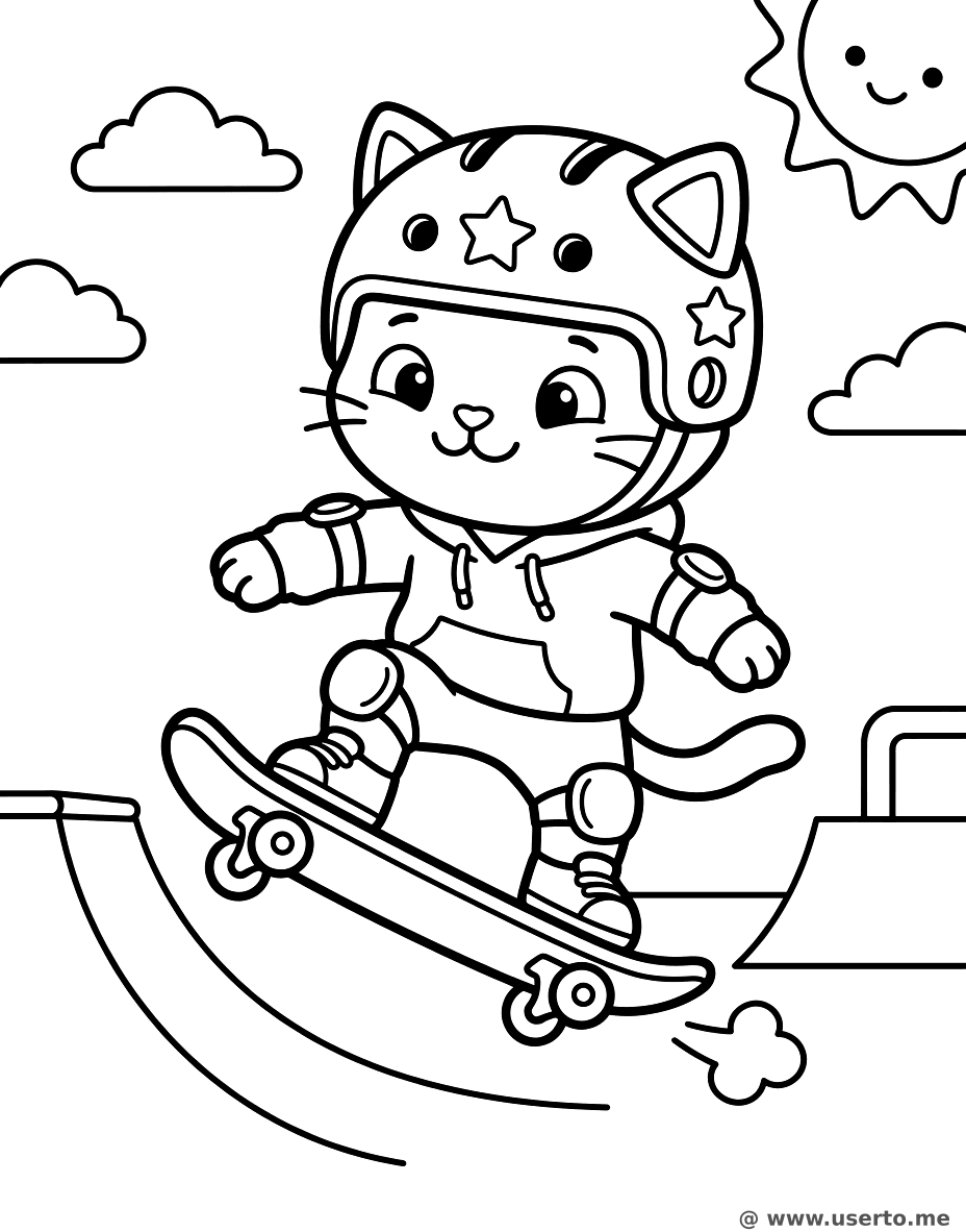 Skateboard Cat
