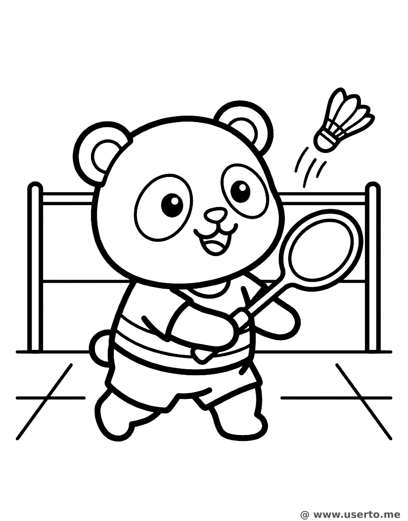 A Partida de Badminton do Pequeno Panda