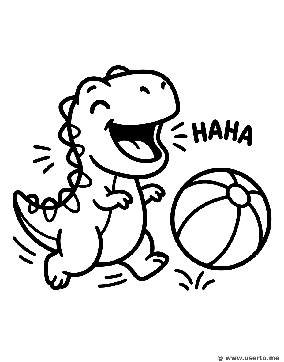 Happy Baby T-Rex with a Ball