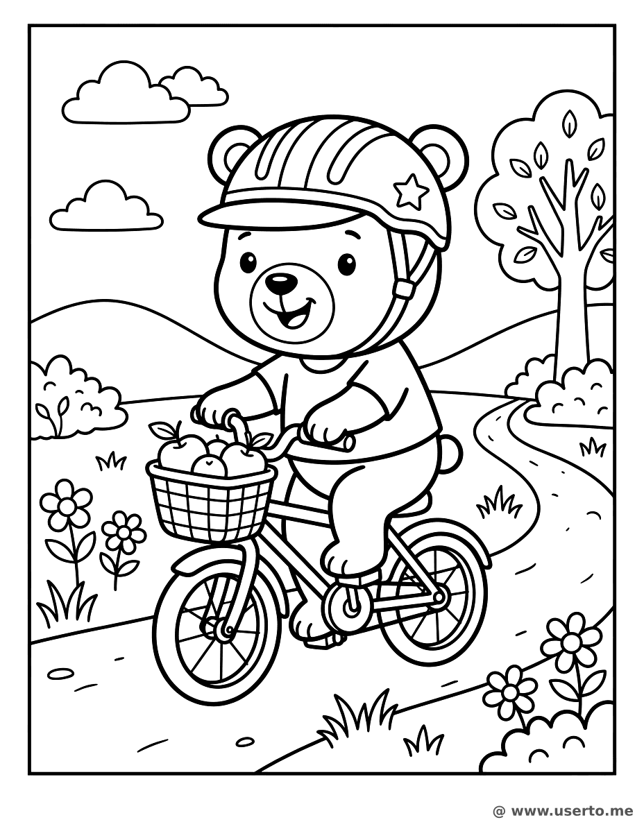 Bear Cycling with Apples