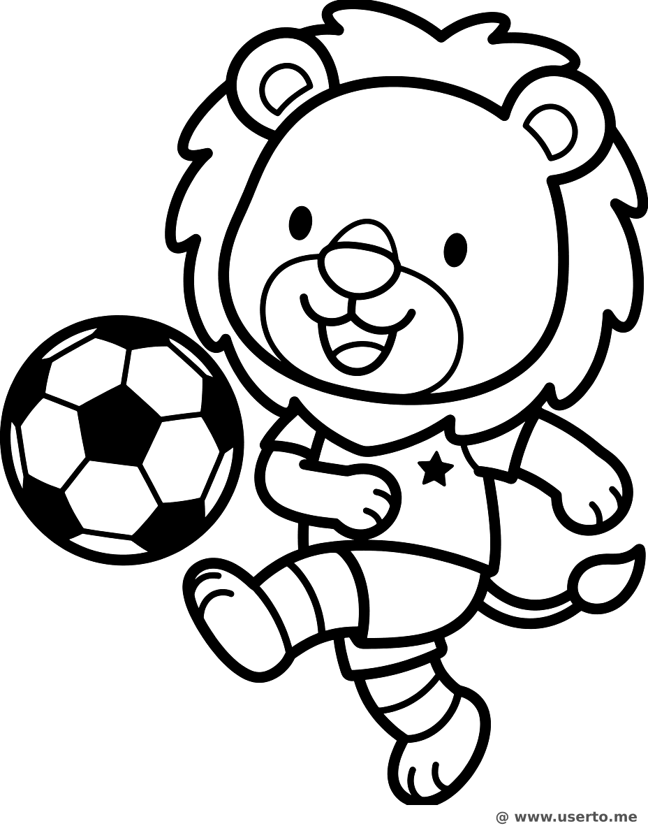 Kleiner Löwe schießt ein Tor