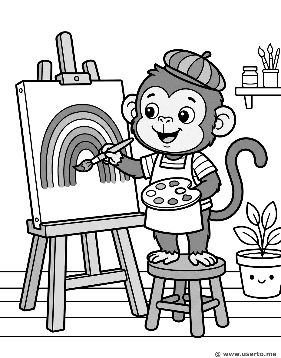 무지개를 그리는 원숭이 화가