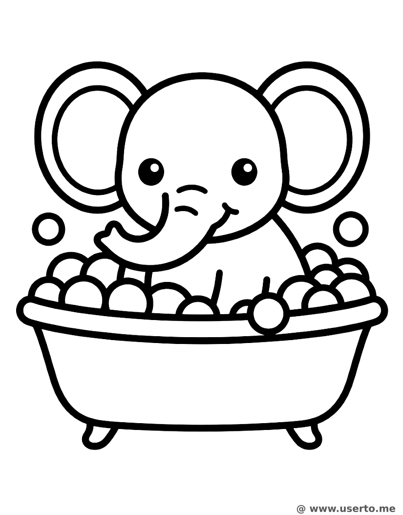 El Baño de Burbujas del Bebé Elefante