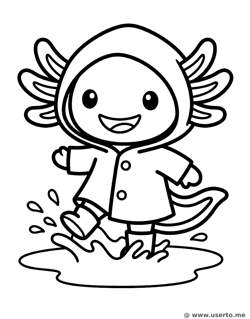 Pfützen-hupfender Axolotl