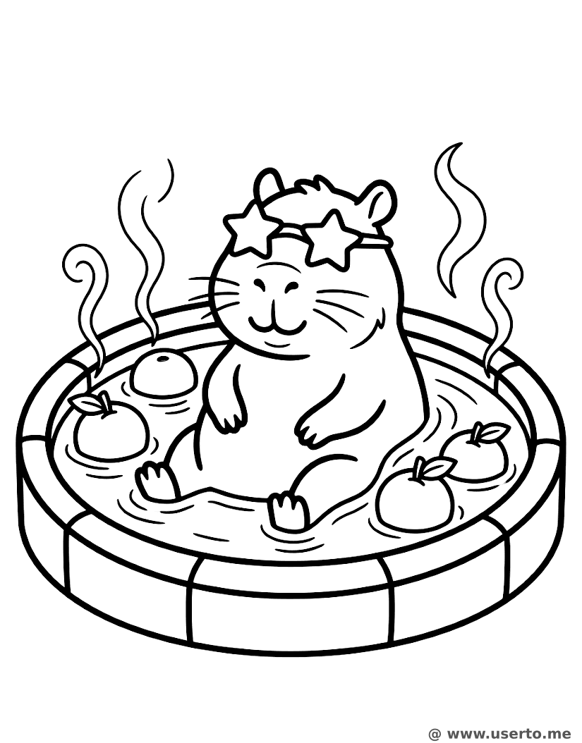 El Capibara genial en el spa
