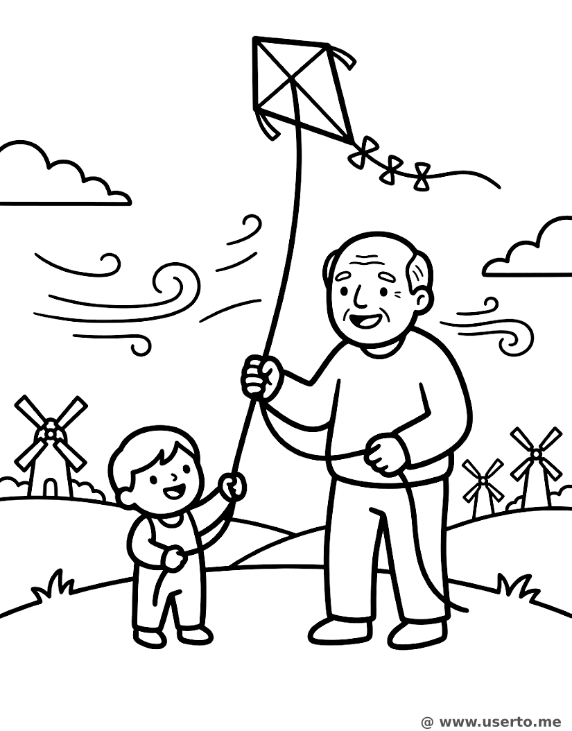 Volando Cometas con el Abuelo