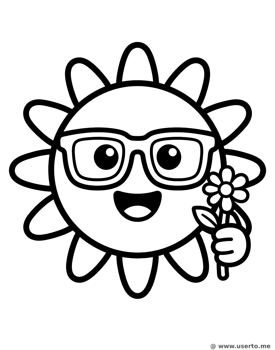 꽃을 든 멋쟁이 해님