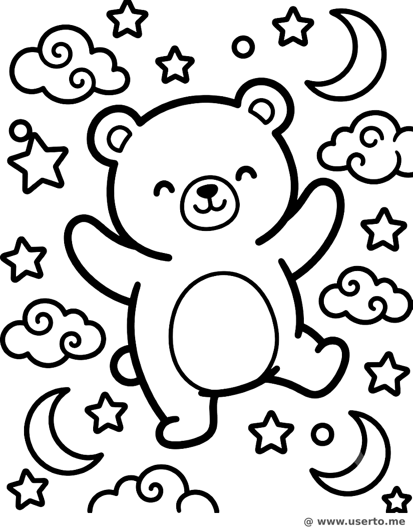Patrón de Oso Rechoncho y Espirales Estrelladas