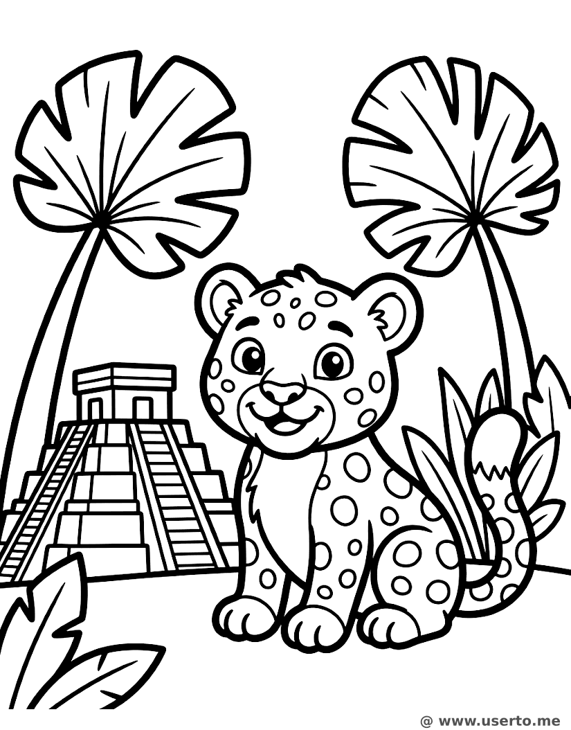 Kleines Jaguar-Baby in Chichén Itzá