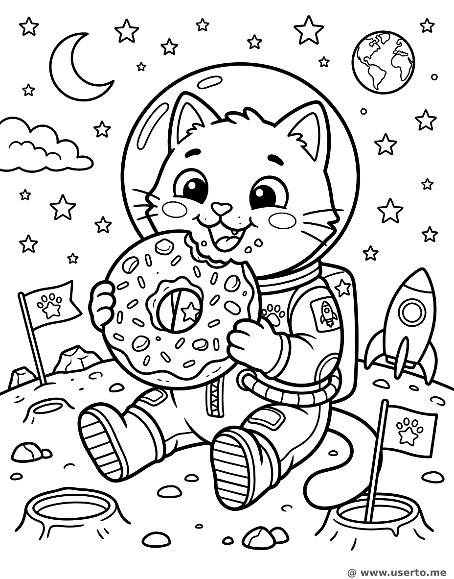 달나라 도넛 고양이