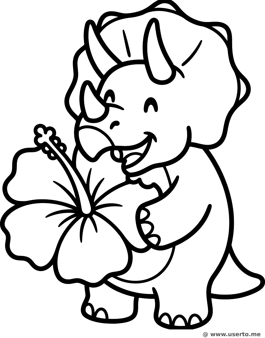 배고픈 트리케라톱스의 꽃 간식 시간