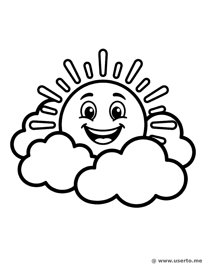 Sol Sorridente e Nuvens Fofinhas