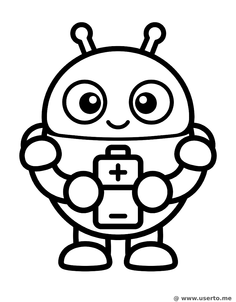 Der Snack des kleinen Roboters