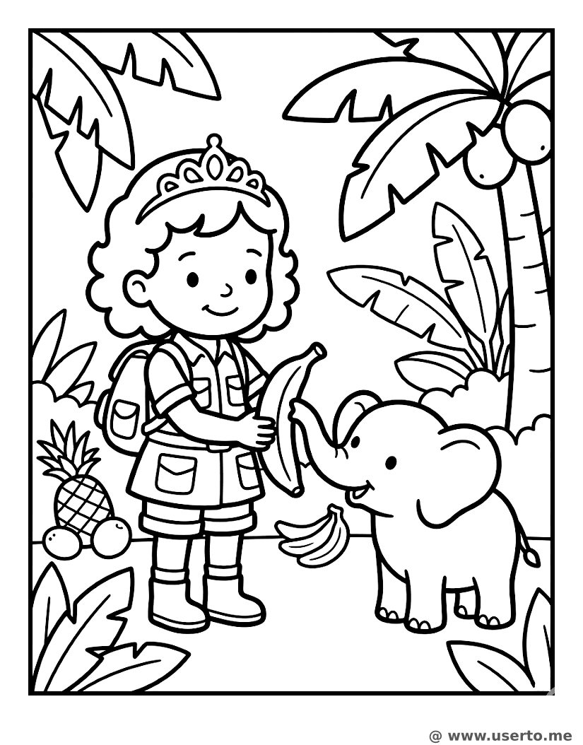 Princesa do Safári e o Bebê Elefante