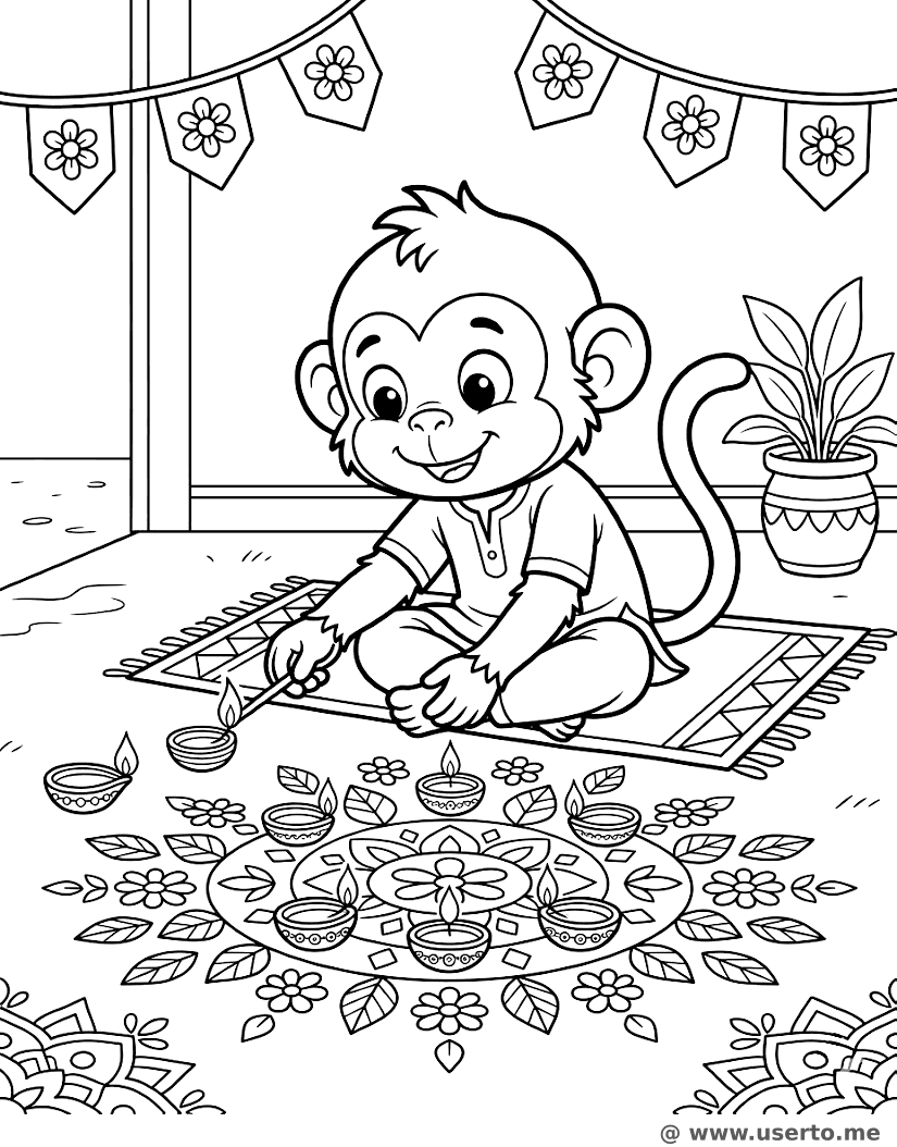 Lanternas do Macaco de Diwali