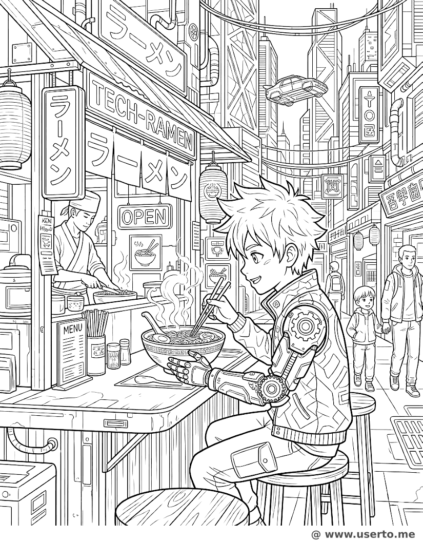 Lanche de Rua Cyberpunk
