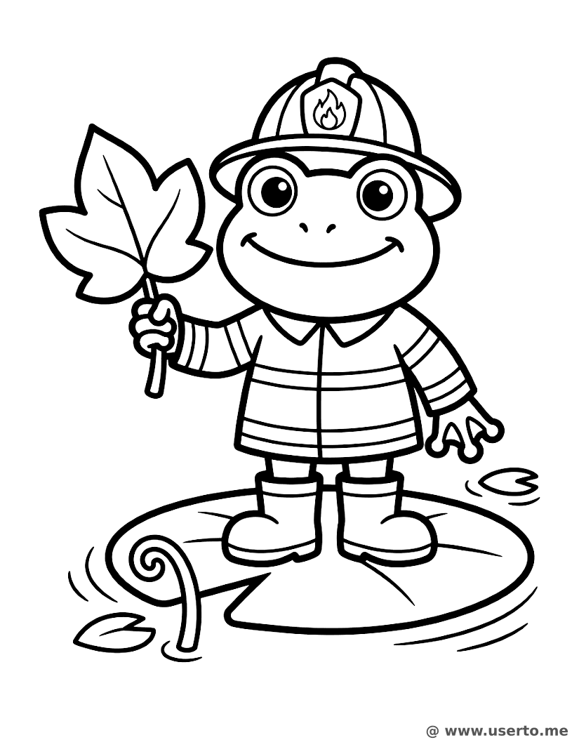 Tapferer Feuerwehrmann-Frosch