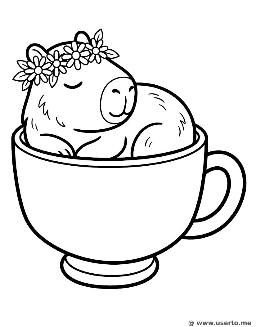 Capybara's Teacup Nap