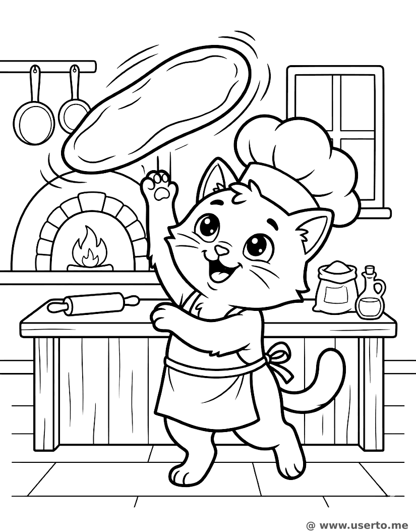 A Pizza Giratória do Gato Chef