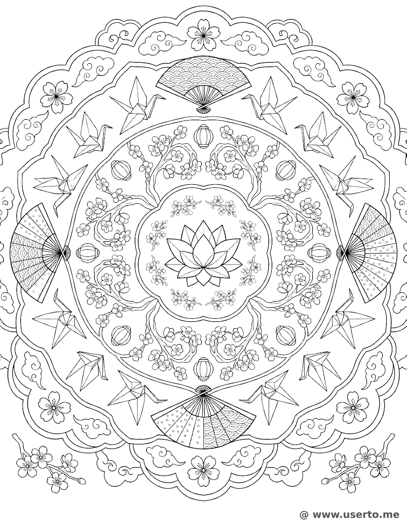 Mandala Serena de Quimono Japonês