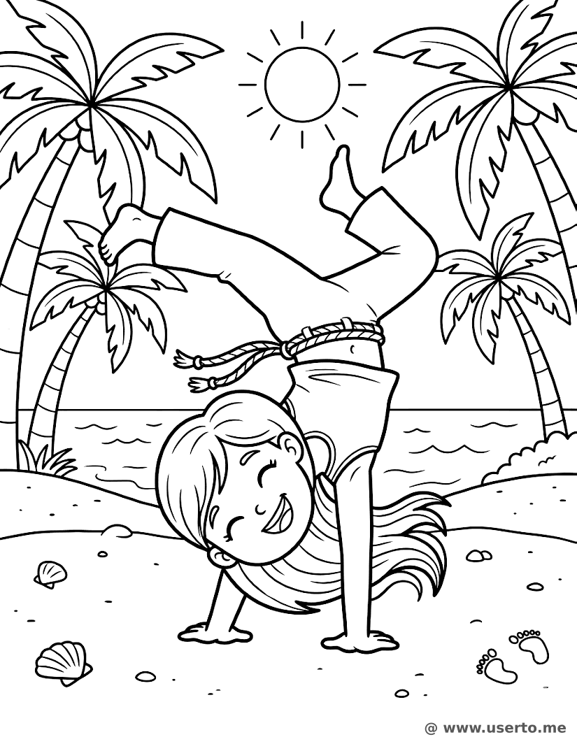 Danza de Capoeira en la playa