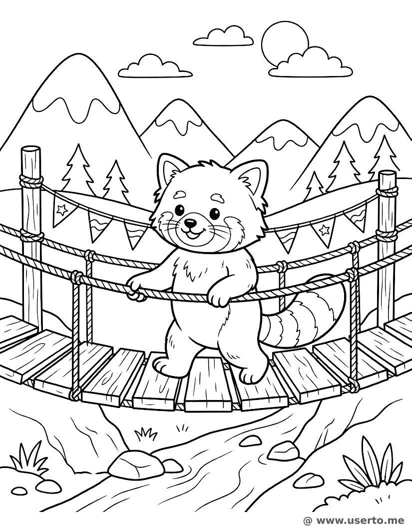 Die Gebirgsbrücke des Roten Pandas