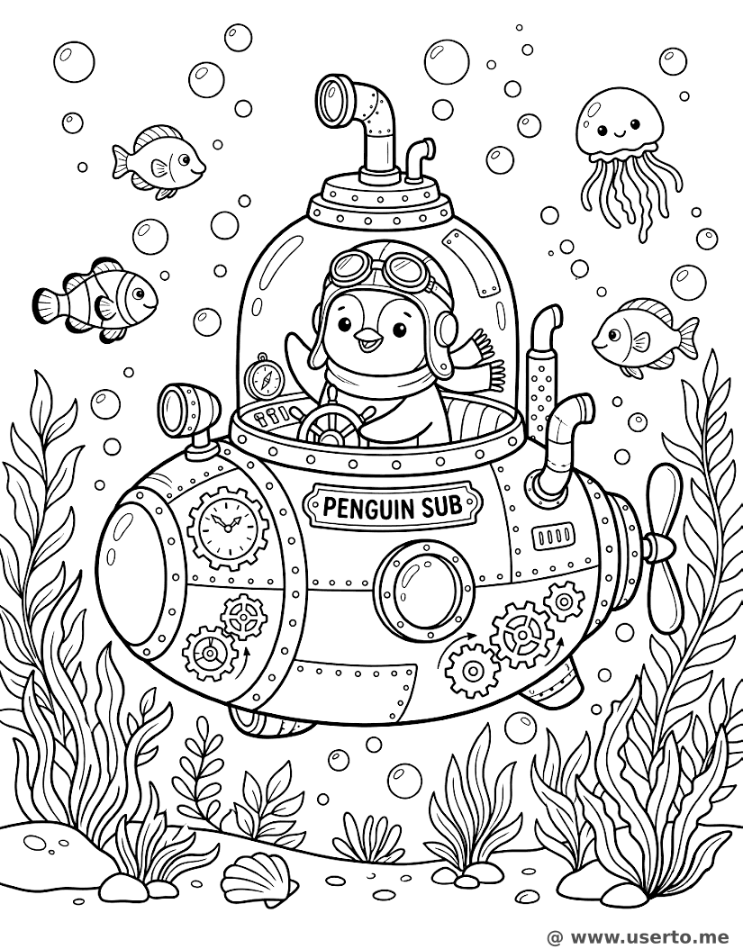 O Submarino Steampunk do Pinguim