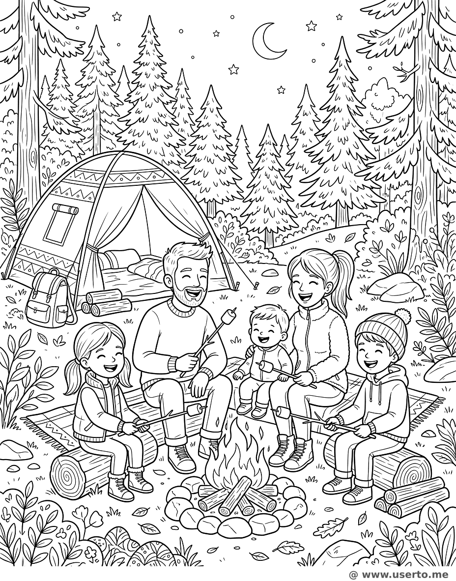 즐거운 가족 캠핑