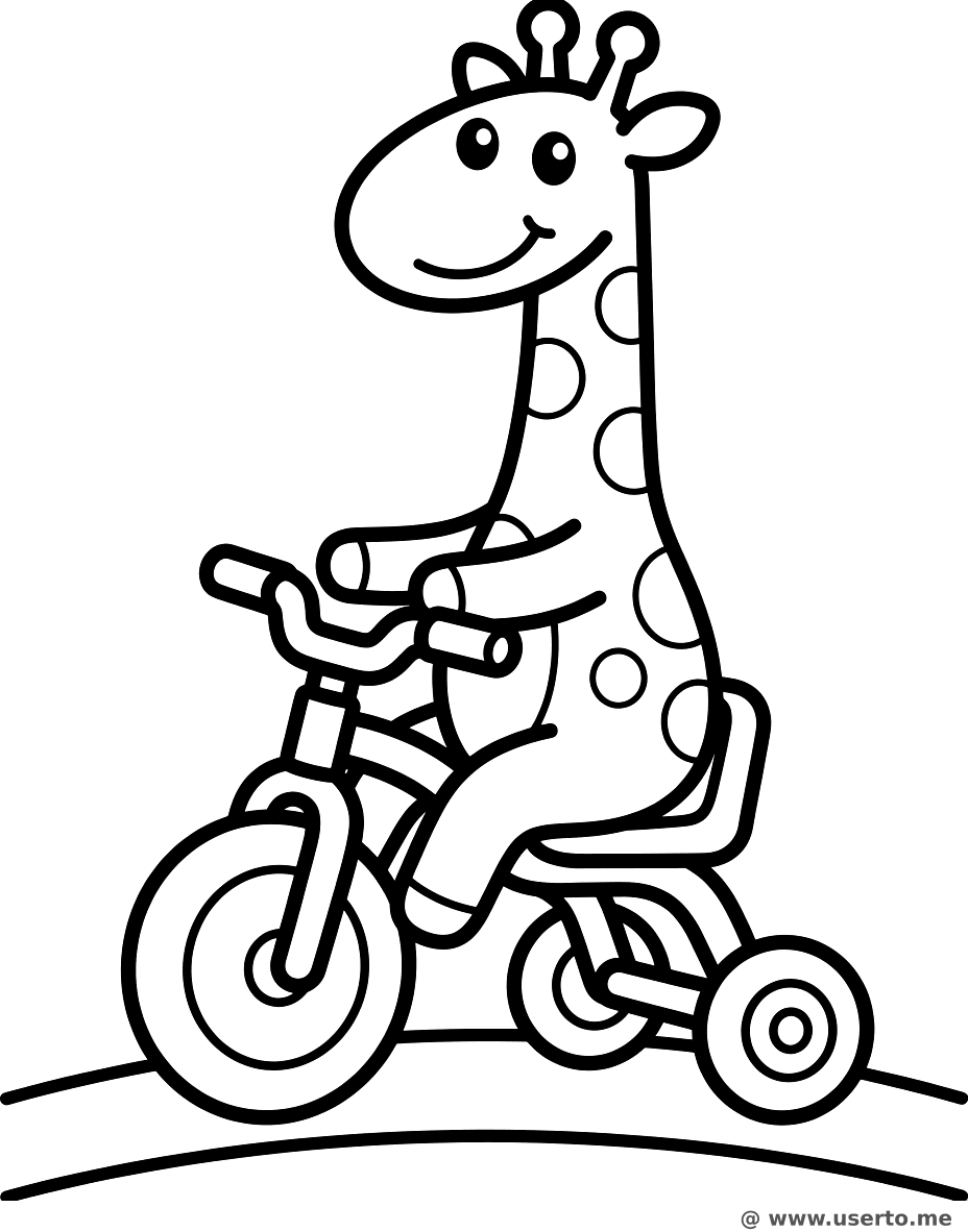 세발자전거 타는 기린