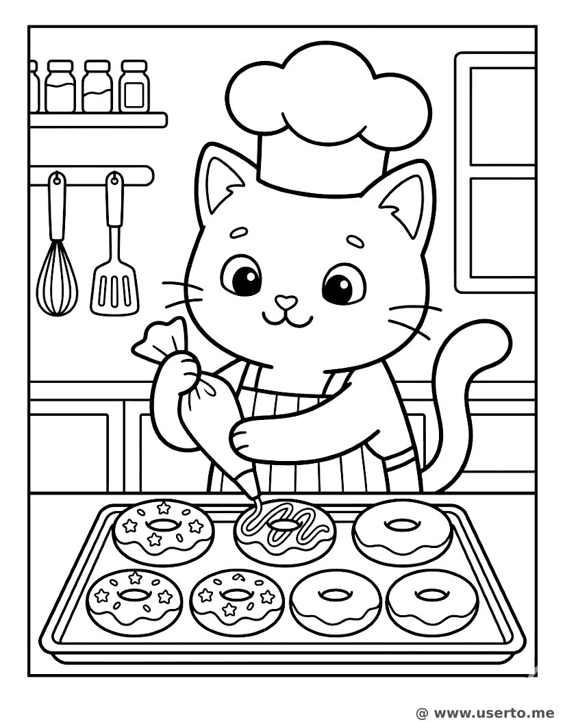 Cat Baker's Donut Party