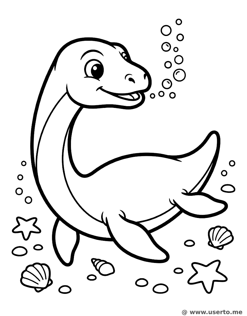 El Elasmosaurus y los amigos de burbujas
