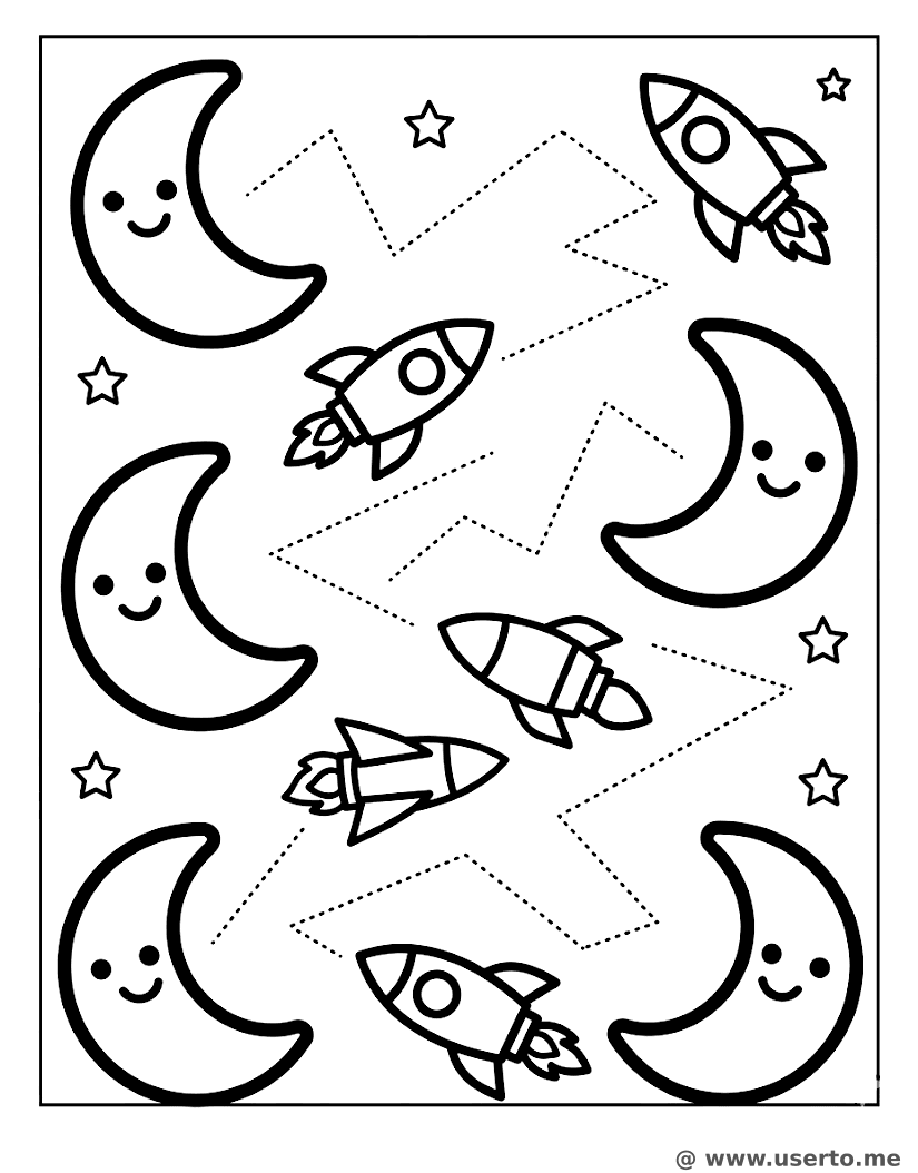 Kosmischer Raketen-Zickzack