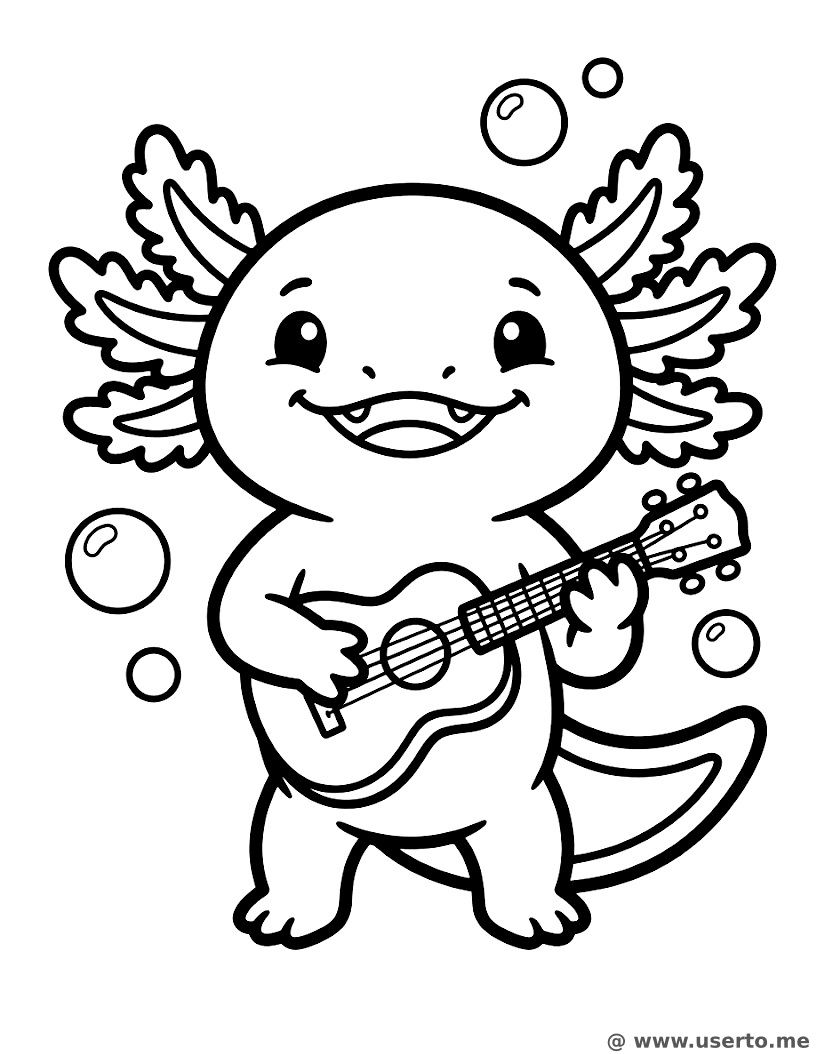O Axolote Músico Feliz