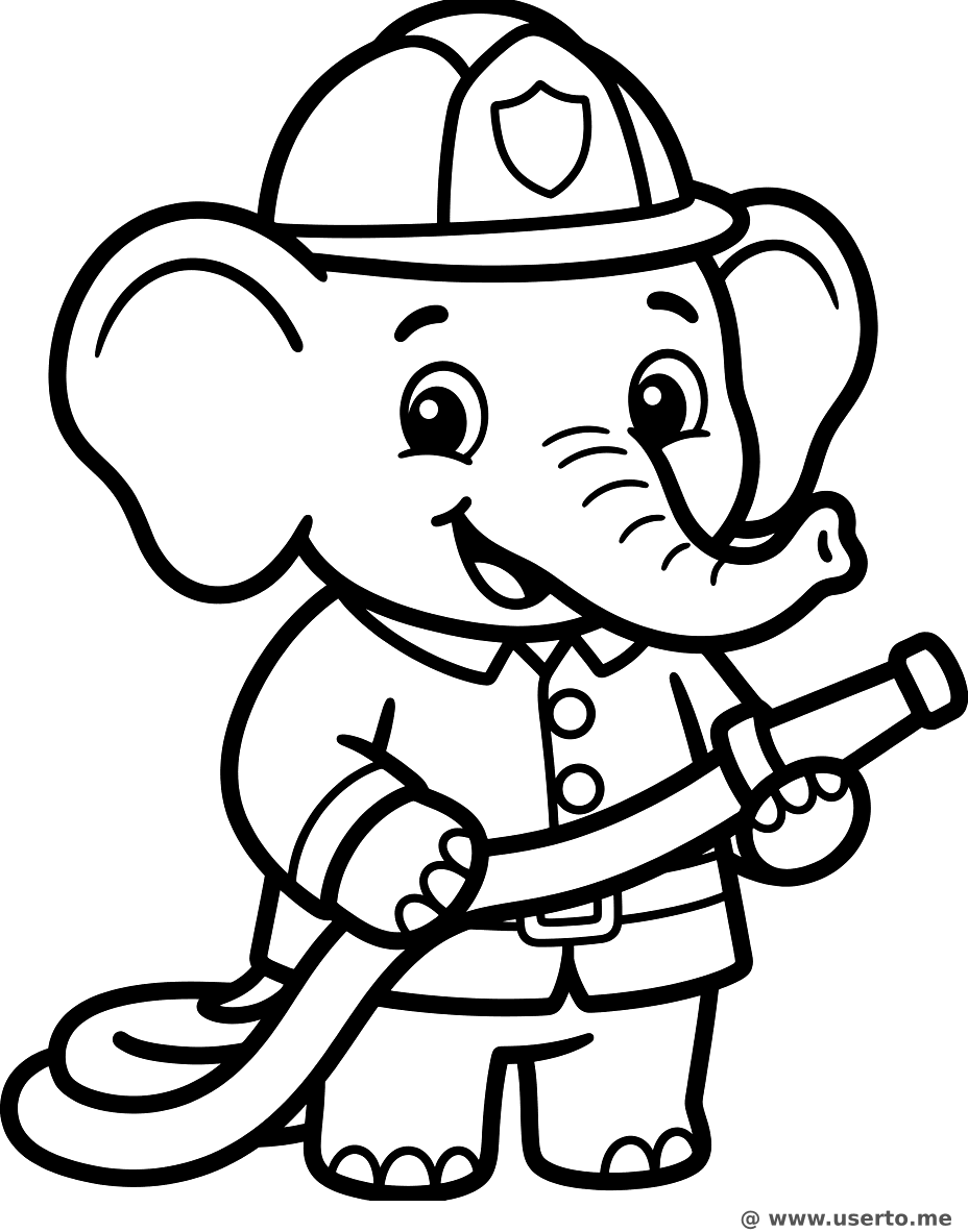 Friendly Elephant Firefighter
