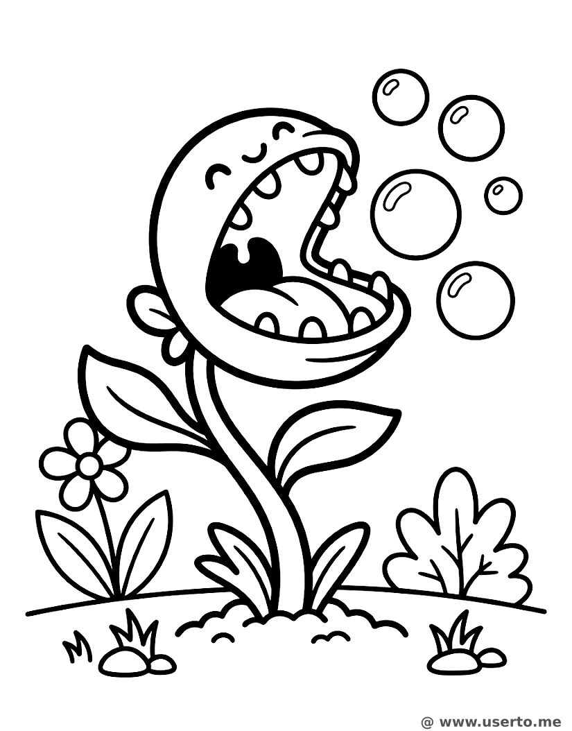 Venus Flytrap Catching Bubbles