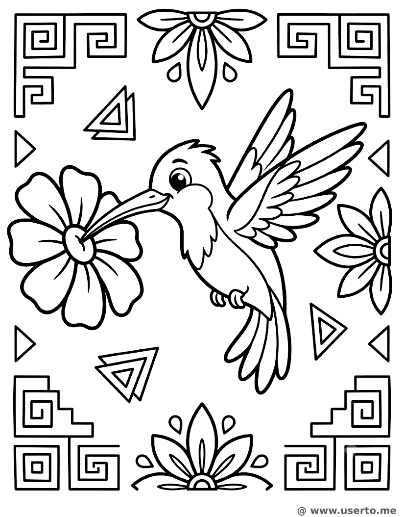 Aztec Hummingbird Nectar Mandala