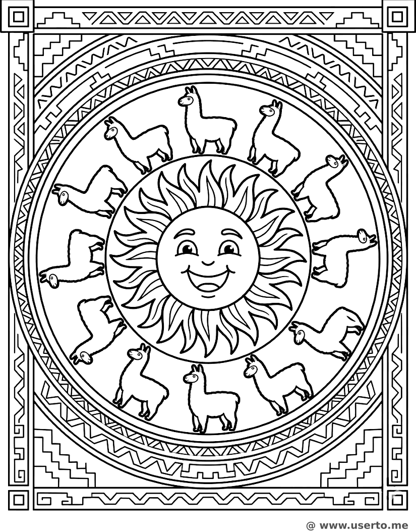 Incan Sun Stone Power Mandala