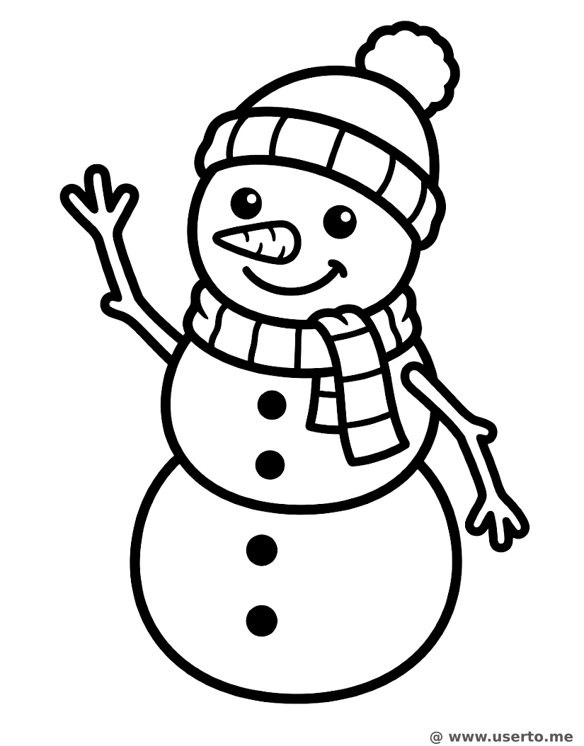 Friendly Waving Snowman