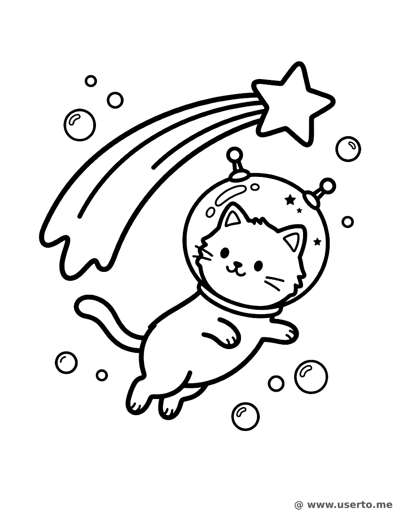Gatito Cósmico Caza Estrellas