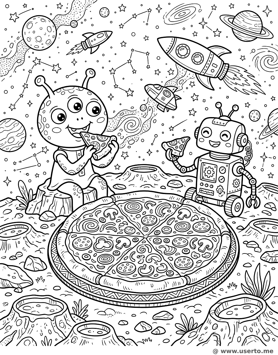 우주 피자 파티